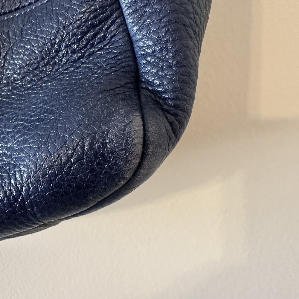 Coach Madison Tribeca East West Blue Tote Pebbled Leather Shoulder Bag Charm - Picture 12 of 16